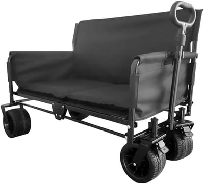Opvouwbare Transportkar - Dolly Kar - Spullen Vervoeren - Extra Brede Wielen - 180kg Draagvermogen - Zwart