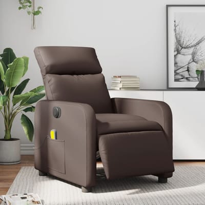 vidaXL - Massagestoel - verstelbaar - elektrisch - kunstleer - bruin