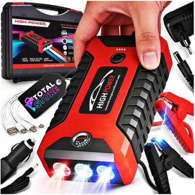 Démarrage de Voiture Booster de Batterie Powerbank + 4x USB Lampe Torche 99800mAh