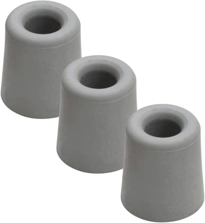 Benson Deurbuffers / deurstoppers rubbers - 3x - grijs - 60 x 40 mm - met schroefbevestiging