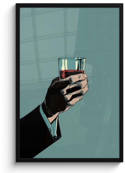 Poster in lijst - Fotolijst 60x90 cm - Posters - Arm - Glas - Pak - Blauw - Posterlijst zwart - Decoratie - Wanddecoratie woonkamer - Muurdecoratie slaapkamer - Kerstversiering - Kerstdecoratie voor binnen - Kerstmis