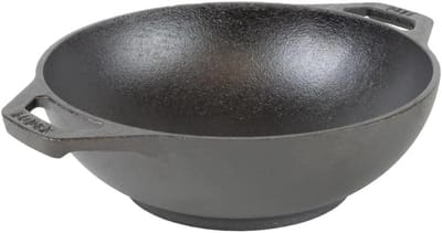 Mini-wok van gietijzer - 22,9 cm met dubbele lusgrepen