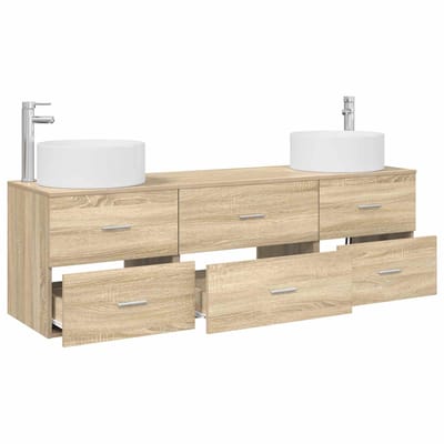 vidaXL - Badkamermeubel - Set - 3 - st - Sonoma - Eiken - 161,5 - x - 44,5 - x - 80 - cm