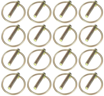 16-delige opvouwbare pinnen set met ring, M4.5 verzinkte lock pins, snelontgrendelbare pinnen voor aanhangers en tractoren