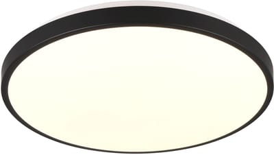 REALITY LOODY - Plafondlamp - Zwart - incl. 1x SMD 22 W - Bewegingssensor - Schemersensor - Niet geschikt voor externe dimmer - Wand- en plafondmontage