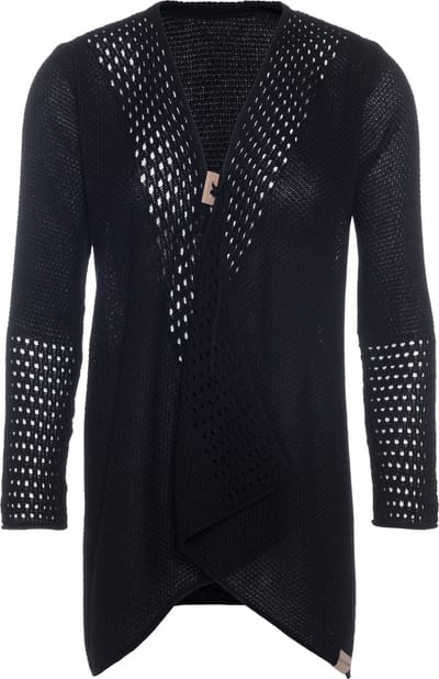 Knit Factory April Gebreid Vest - Cardigan dames - Luchtig zwart zomervest - Damesvest gemaakt van 50% katoen en 50% acryl - Zwart - 36/38