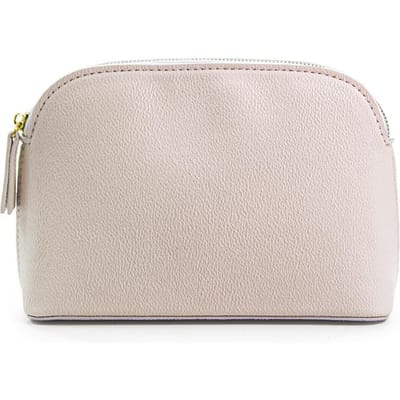 Trousse de Toilette Coque en Cuir Texturé Haut de Gamme Exquise Dîner Portable Rangement Trousse de Toilette rose