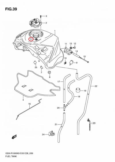 Scratch adhésif origine pour moto Suzuki 1000 GSXR 2009 à 2010 44572-44G00-000