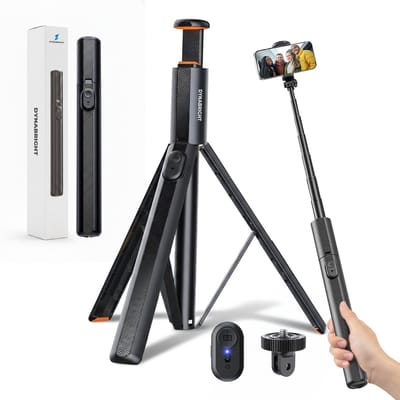 DynaBright XXL Selfie Stick Universeel - 180 CM Statief + Tripod - Telefoon Statief - Geschikt voor iPhone & Samsung - Zwart