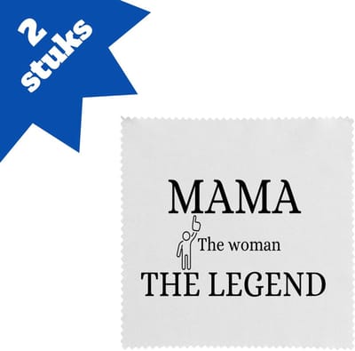 Akyol - mama the woman the legend brillendoekjes - Mama - moeder - moederdag - cadeau - verjaardag - geschenk - 17,8 bij 17,8 cm - 2 stuks