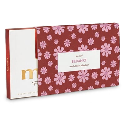 Merci Chocolade | Chocoladecadeaus | Bedankt | Cadeau | Bedankt Juf | Bloemenpatroon | 400 gram | Fotofabriek