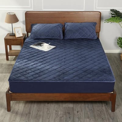 Superzachte Velvet Gewatteerde Matrasbeschermer Warm Koraalfleece Aangepaste Maat Bedkussen Beschermhoes Kussensloop Niet Inbegrepen Only 2pcs Pillowcase