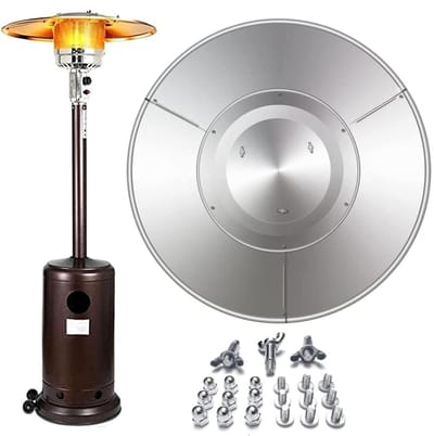 Terrasverwarmer Reflector - Warmteverdeler Buiten - Efficiënte Warmte - Aluminium Constructie - 84 cm Diameter - Zilverkleurig