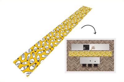 Keukenloper - Keukenmat - Cartoon - Lampen - Patronen - 400x50 cm - Keuken vloerkleed
