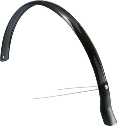 Eurofender Achterspatbord 28 inch - 51 mm breed - Zwart kunststof - Inclusief montageaccessoires