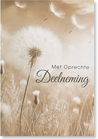 Cards & Crafts Condoleancekaart - Met Oprechte Deelneming Wenskaart - 12 x 17 cm - gevouwen kaart Inclusief envelop