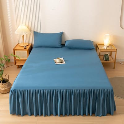 1 stuks Grijs Bedrok Huidvriendelijk Bedovertrek Eenvoudige Stijl Matrasbeschermer beddengoed Zacht Bedspreien voor Thuis (Geen kussensloop) Single 120x200cm 1pc