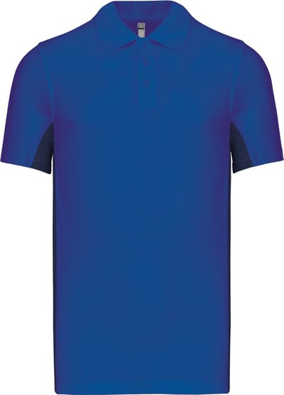 Kariban Tweekleurige piquépolo korte mouwen heren K232 - Royal Blue / Navy - S