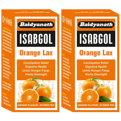 Baidyanath Isabgol Sinaasappel Lax Poeder 250g Pak van 2 – Natuurlijk Bruisend Vezelsupplement