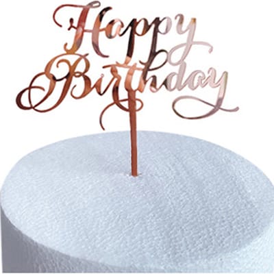 Happy Birthday TaartTopper Rose Goud TaartDecoratie Cake Topper Taart Topper Decoratie Verjaardag Versiering – 1 Stuk