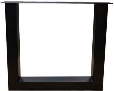 Stalen U tafelpoot zwart 78 bij 8 cm en hoogte 72 cm (8 x 8 cm) - Set van 2 stuks