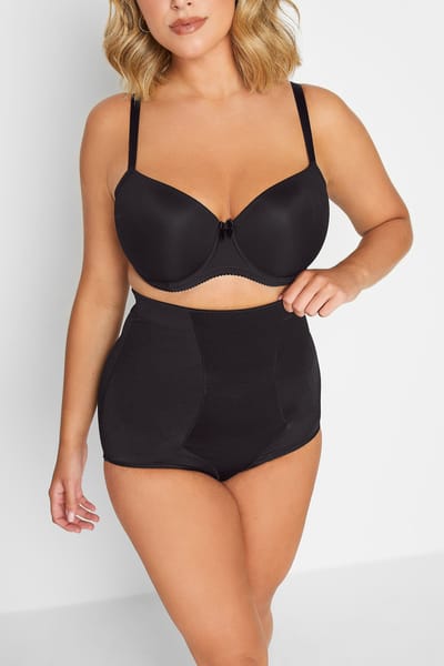 Yours Corrigerende Slip Van Satijn Met Hoge Taille In Zwartsize 42-44