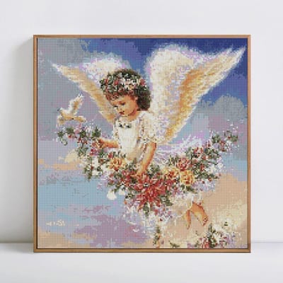 Diamant broderie anges diamant peinture ronde arrivée diamant 40x40
