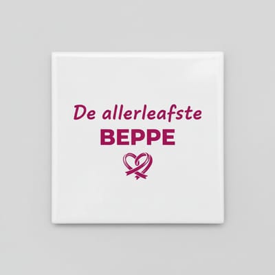 15×15 cm Keramische Tegel – “De Allerliefste Beppe” Hart Ontwerp Cadeau voor Oma
