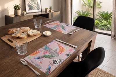 Placemat vinyl | Tropical paradise pink - Stijlvol & Duurzaam | 6 stuks