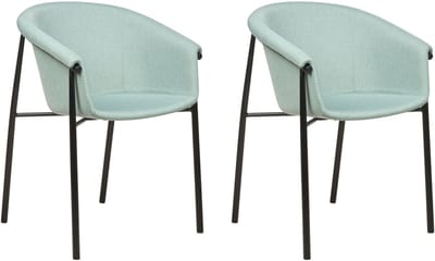 AMES - Eetkamerstoel set van 2 - Mintgroen - Polyester