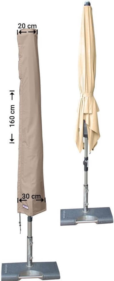 Raffles Covers Parasolhoes - Hoog: 160 cm - RUS160 - Waterdicht - UV-bestendig - Rits en stok - Trekkoord - Parasolhoes voor staande parasol