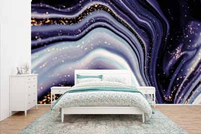 Behang - Fotobehang Marmer - Paars - Luxe - Marmerlook - Glitter - Breedte 400 cm x hoogte 240 cm