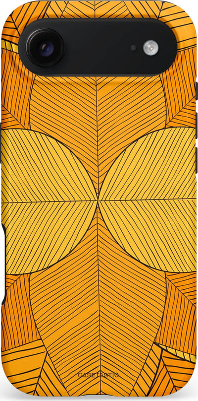 Casetastic hoesje geschikt voor Apple iPhone Air - MagSafe - Dubbellaagse bescherming - Rasterblad - Fashion Case - Okergeel Oranje