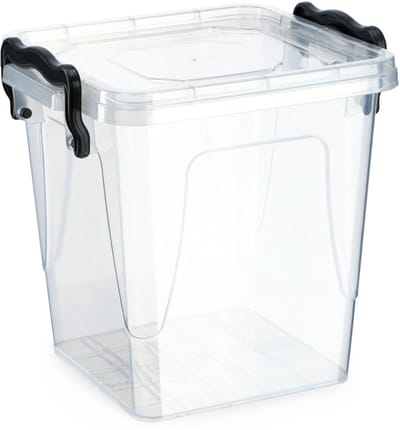 KADAX Opbergdoos met deksel, robuuste plastic container van kunststof, lunchbox, transparante vershouddoos, lunchbox met kliksluiting (1,8 liter)