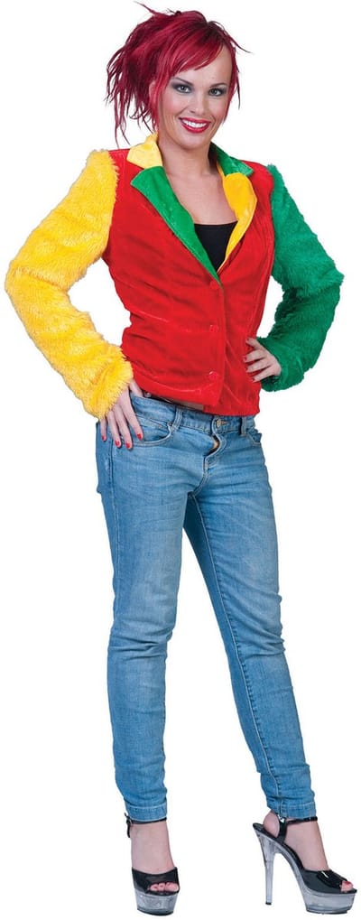 Funny Fashion - Limburgs Mooiste Jasje Vrouw - Rood, Geel, Groen - Maat 40-42 - Carnavalskleding - Verkleedkleding