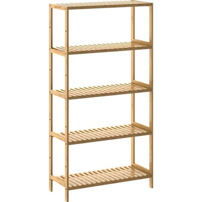 Staande plank Badkamerkast Bamboe 130x60x26cm in hoogte verstelbare planken