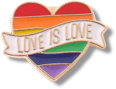 Love is Love Hart Pin – Regenboog Pin – Pride Pin met Gouden Afwerking
