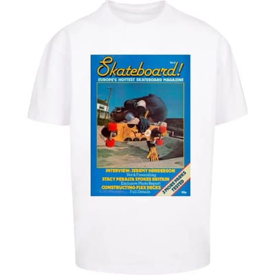 Merchcode - The Skateboard Magazine Cover No 8 Oversize Heren T-shirt - XS - Wit
