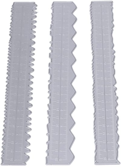 Dailygoody - Metalen papierliniaal - Scheurliniaal - Creatieve papierkunst - Compact - Snijsjabloon - Handig voor kaarten maken - 3 stijlen