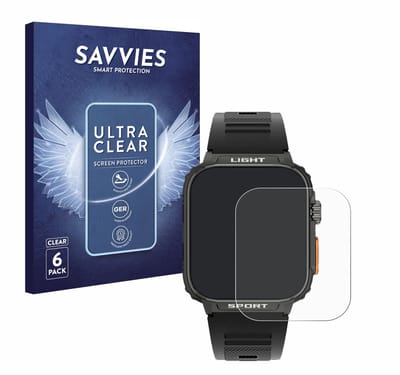 Savvies - Screenprotector voor Bekomiya Smartwatch 1.91" - Folie Beschermfolie transparant 6 Stuks