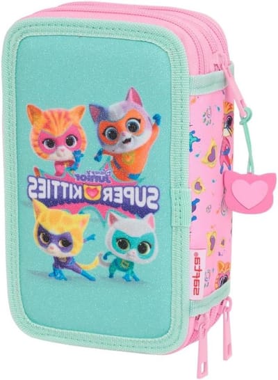 Schooletui met inhoud - Kindertasje etui - Schoolspullen organiseren - 37 gebruiksvoorwerpen - 195 cm - Multicolor