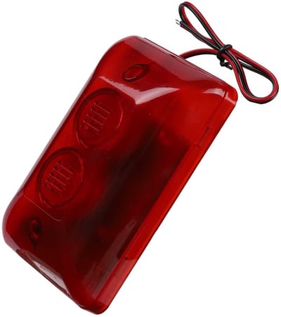 Allecto - Sirene voor buiten - Stroboscooplicht - Hoge decibel - Rood - Alarm voor thuis - Veiligheid - Noodsituaties