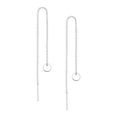 EAR IT UP - Doortrekoorbellen - Cirkel - Threader - 925 sterling zilver - 108 x 6 mm - 1 paar