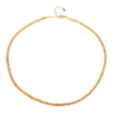 Cavill - Halsketting 925 Sterling Zilver - 18K Goud Verguld - 52,155 ct Keizerlijke Topaas - Fancy Geslepen Kralen - Elegant & Feestelijk