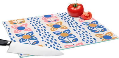 Glazen Snijplank - 39x28 - Bloemen - Scandinavië - Patronen - Snijplanken Glas