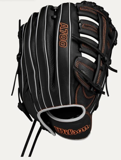 Wilson - Honkbalhandschoen - A700 - Jeugd - 12,5 inch - Zwart - LHT (voor linkshandige werper)