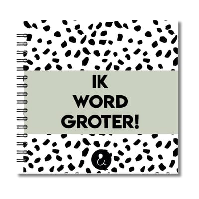 Invulboek 4-12 jaar | Opgroei fotoboek met vragen | Invulboek Kind Basisschool | Ik Word Groter | Dots Groen