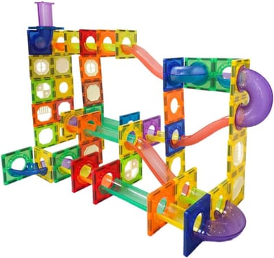 MMP® Magnetische Knikkerbaan - Magnetic Tiles - Magnetisch Speelgoed - 100 Stuks - 3x2x1cm - Veelkleurig