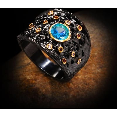 Bague rétro femme ins tendance cool cuivre plaqué or vent froid européen et américain bague fermée mode bague exagérée 10