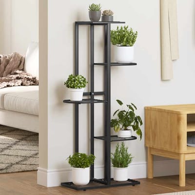 vidaXL - Bloemenstandaard - met - 5 - lagen - 43x22x98 - cm - metaal - zwart